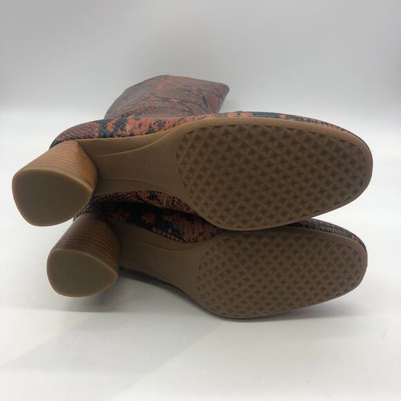 Aerosoles Womens Maxim Rust Snake Knee High Boots Brown Size 10 M - Picture 4 of 9